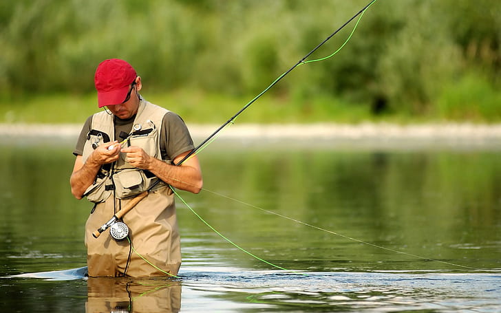 NATURE, WATER, RED, RIVER, MOOD, COSTUME, EQUIPMENT, FLY fishing