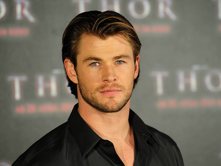 Chris Hemsworth, eyes, hair, hairstyle, background, men, people, HD wallpaper