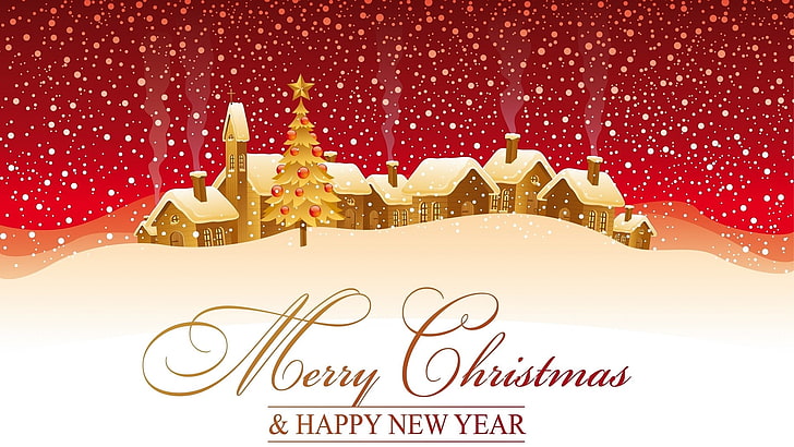 snow drawing christmas card-Holidays Hd Wallpaper, Merry Christmas & Happy New Year wallpaper, HD wallpaper
