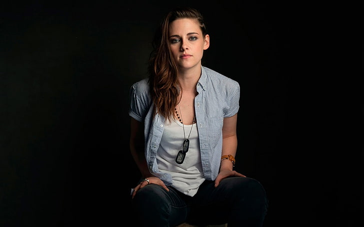 Kristen stewart, Photoshoot, Movie, Camp x-ray, sitting, portrait, HD wallpaper