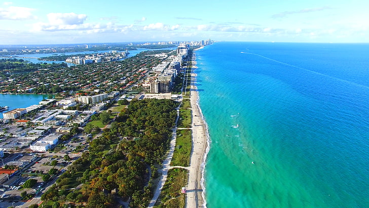 Miami Beach Florida Photo Northshore Open Space Park Beaches And City Park From Above Desktop Hd Wallpaper 3840×2160, HD wallpaper