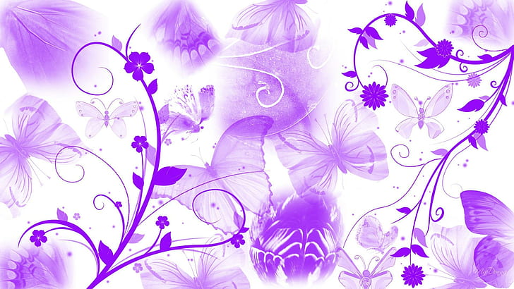Hd Wallpaper Flowers Butterflies Abstract Firefox Persona Soft