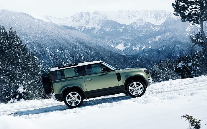 Hd Wallpaper Defender 2020 Land Rover Snow Mountains Suv Wallpaper Flare