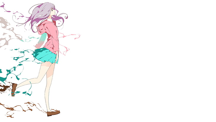 anime, anime girls, illustration, copy space, white background, HD wallpaper