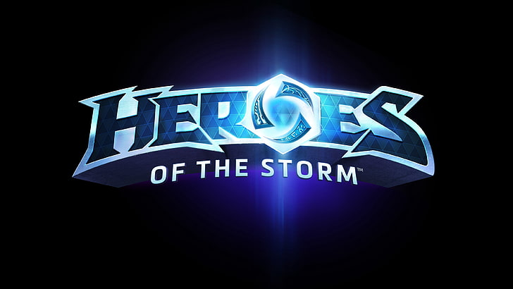 Heroes of the Storm logo, blizzard entertainment, blue, sign