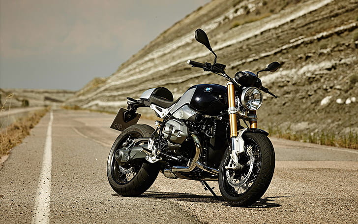 2014 BMW R nineT HD, black and chrome motorcycle, bikes, motorcycles