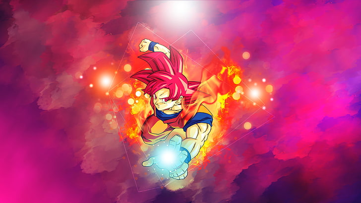 Dragon Ball Super, Son Goku, Super Saiyan God, illuminated