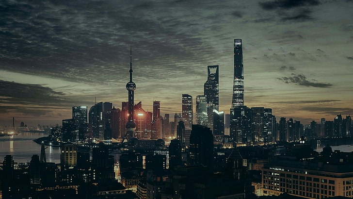 tower, asia, china, shanghai, reflection, tower block, daytime, HD wallpaper