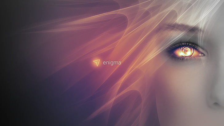 Enigma game wallpaper, cyborg, eyes, human body part, adult, one person