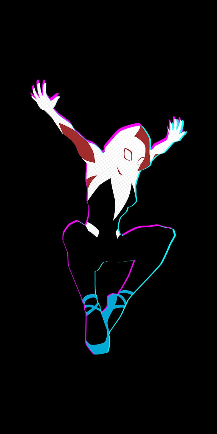 Spider Gwen, Gwen Stacy, dark, simple background, minimalism