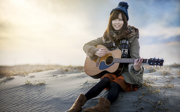 images girl 2560x1600, string instrument, musical instrument, HD wallpaper