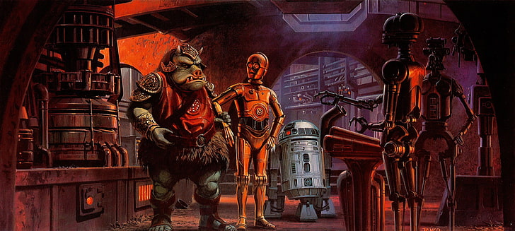 Star Wars digital wallpaper, artwork, C-3PO, science fiction