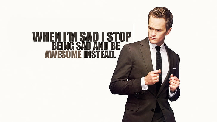 Neil Patrick Harris, quote, how I met your mother, Barney Stinson, HD wallpaper