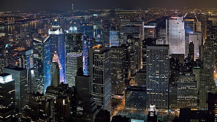 HD wallpaper: new york, city, night, 1920x1080, 4k pics ...