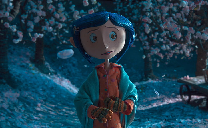 Coraline Scenes, Coraline, Cartoons, one person, waist up, front view