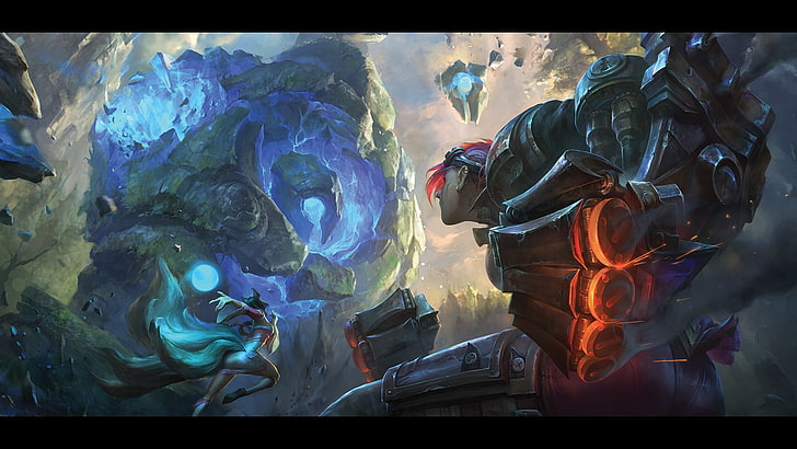 Android man with robot arm digital wallpaper, League of Legends, HD wallpaper