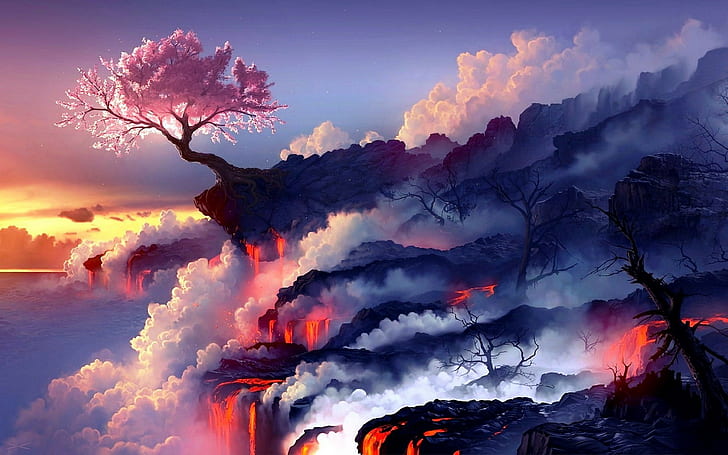 artistic, 1*920x1080, lava flow live, htc lava flow live, hawaii lava flow, HD wallpaper