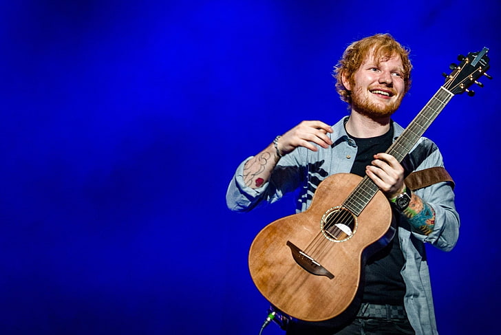 Music, Ed Sheeran, English, Guitar, Singer, musical instrument, HD wallpaper