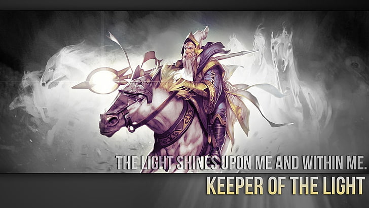 The Light Shines Upon me and within me Keeper of The Light Dota 2 character game cover, HD wallpaper