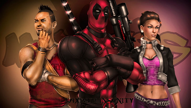 Deadpool digital wallpaper, THQ, fan art, Shaundi, Saints Row: The Third, HD wallpaper