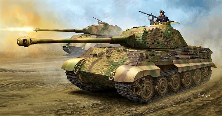 figure, Germany, tank, Tiger II, Heavy, WW2, The Wehrmacht