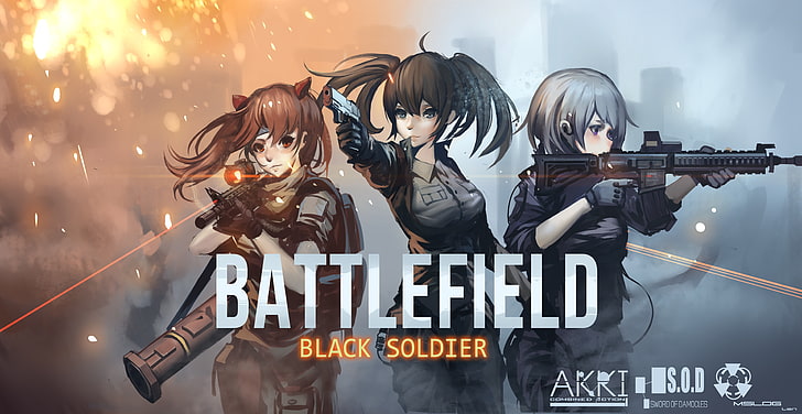 Battlefield Anime, ar, army, girls, guns, military, war, HD phone wallpaper  | Peakpx