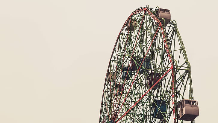 ferris wheel, coney island, vintage, theme parks