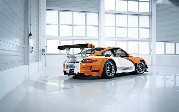 Porsche, car, Porsche 911, Porsche 911 GT3, vehicle, orange cars, HD wallpaper