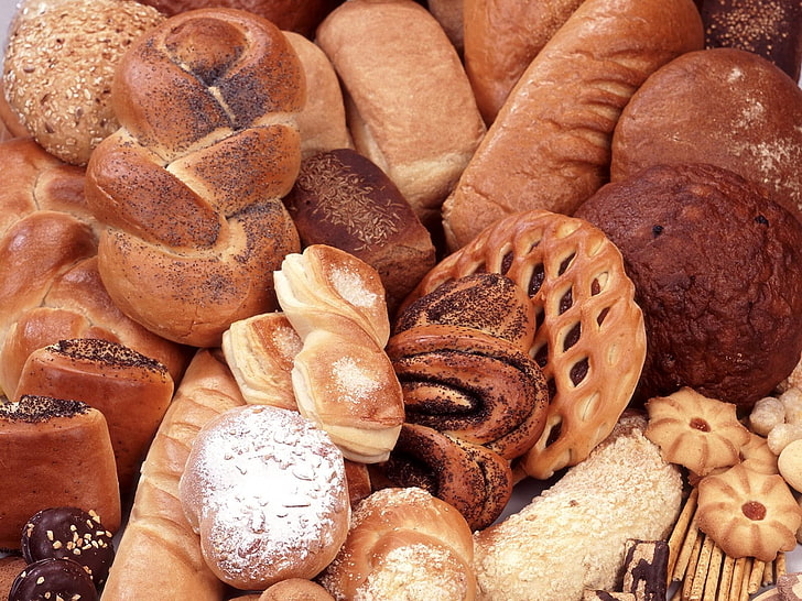 baked breads, poppy, pastries, cookies, food, food and drink