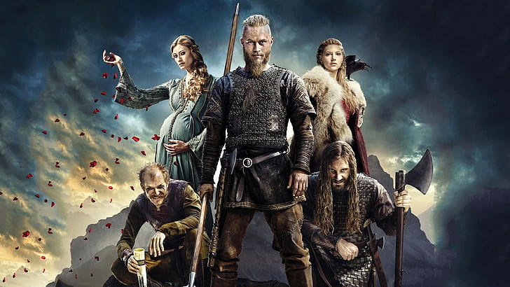 Vikings (TV series), Travis Fimmel, blonde, Lagertha Lothbrok, HD wallpaper
