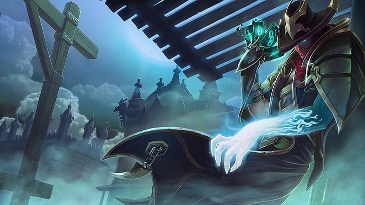 twisted fate league of legends, technology, motion, smoke - physical structure, HD wallpaper