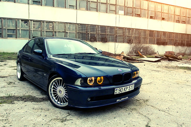 blue BMW E39 sedan, alpina, project, alpina packet, b10, car, HD wallpaper