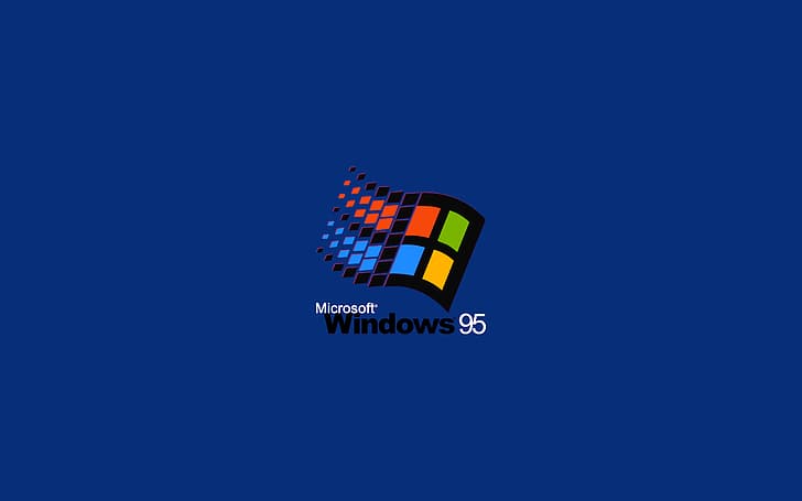 Windows 95, blue background, HD wallpaper