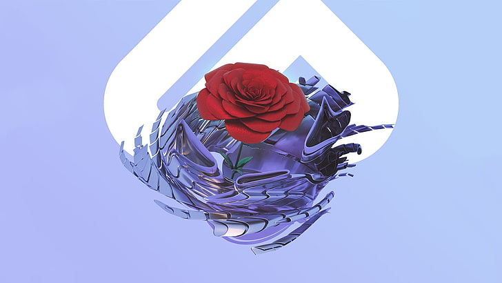 Monstercat, album covers, rose, rose - flower, blue, nature, HD wallpaper