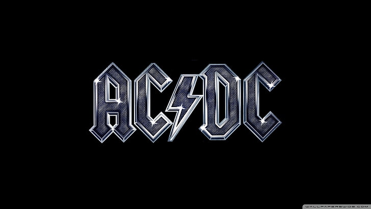 AC/DC, black background, communication, illuminated, text, studio shot, HD wallpaper