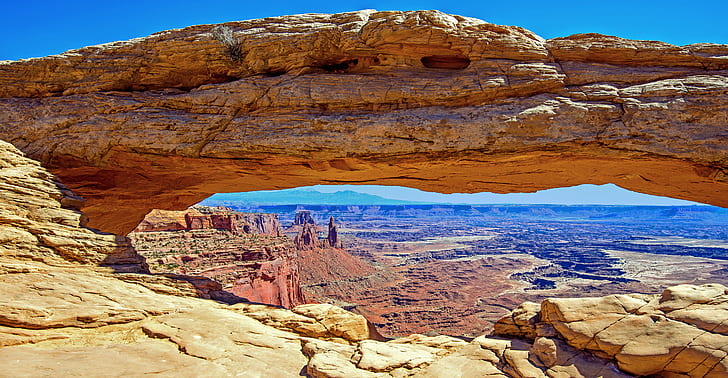 Rock Formation on mountain during day time, canyonlands national park, canyonlands national park, HD wallpaper
