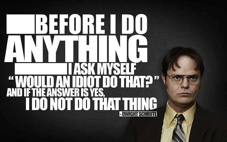 The Office, typography, men, quote, Dwight Schrute
