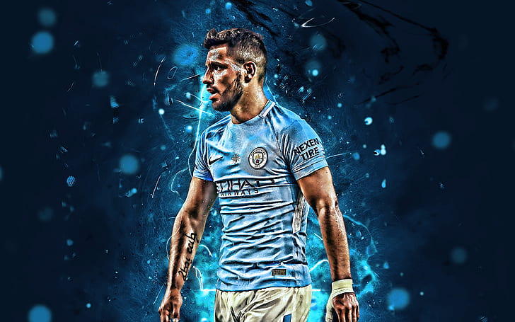 Soccer, Sergio Agüero, Argentinian, Manchester City F.C., HD wallpaper