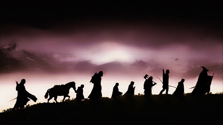 movies, silhouette, The Lord of the Rings: The Fellowship of the Ring, HD wallpaper