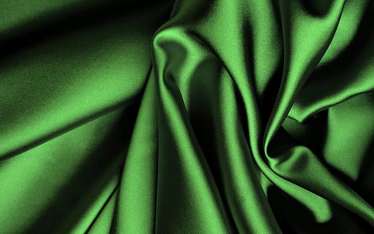 HD wallpaper: green, silk, fabric, folds, satin | Wallpaper Flare