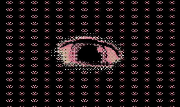 purple and black eyes print wallpaper, Serial Experiments Lain