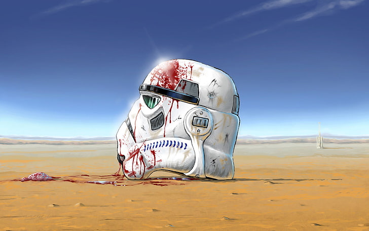 Star Wars Stormtrooper digital wallpaper, gore, blood, science fiction