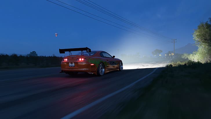 Forza, Forza Horizon 5, Toyota Supra MK4, road, asphalt, Paul Walker, HD wallpaper