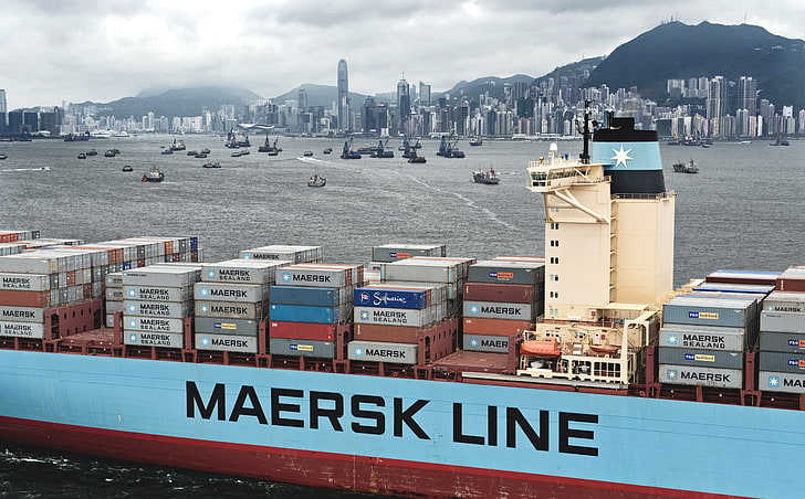Maersk Line shipping boat, Hong Kong, The city, Court, The ship, HD wallpaper