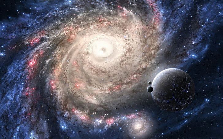 space, galaxy, spiral galaxy, HD wallpaper