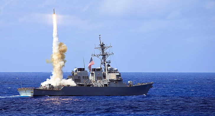 weapons, ship, army, Standard Missile 2 (SM-2), USS Curtis Wilbur (DDG 54), HD wallpaper