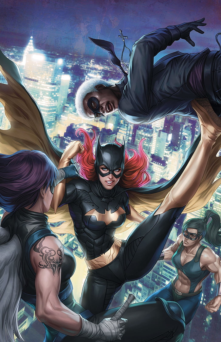 Batgirl wallpaper, DC Comics, group of people, young adult, fun