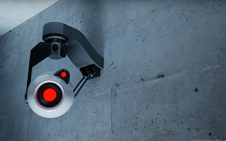 portal camera, wall - building feature, no people, gray, safety, HD wallpaper