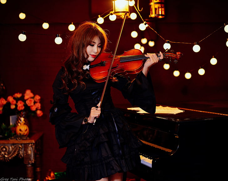 HD wallpaper: A Woman Playing the Violin, Music, Girl, Beautiful, Beauty,  Model | Wallpaper Flare