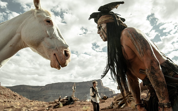 The Lone Ranger Movie HD Wallpaper 13, white horse, livestock